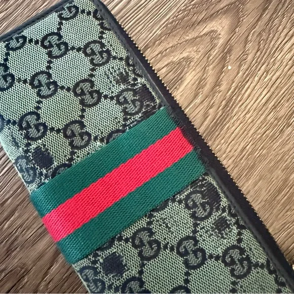 Gucci Green and Red Stripe Wallet - Picture 4 of 6